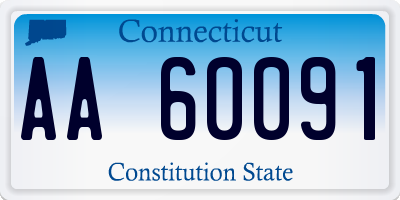 CT license plate AA60091