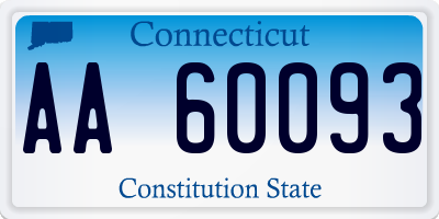 CT license plate AA60093