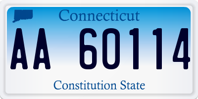 CT license plate AA60114