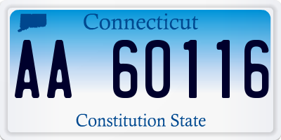 CT license plate AA60116