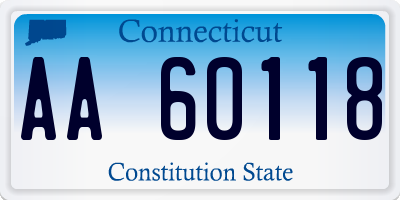 CT license plate AA60118