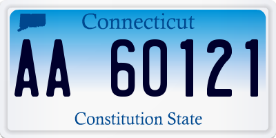 CT license plate AA60121