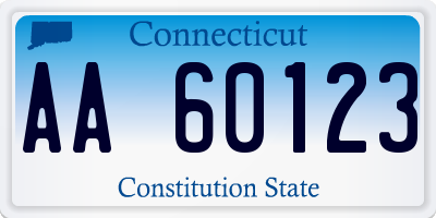 CT license plate AA60123