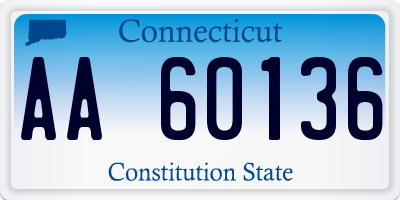 CT license plate AA60136