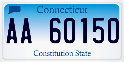 CT license plate AA60150