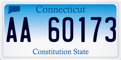 CT license plate AA60173