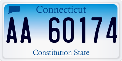 CT license plate AA60174