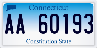 CT license plate AA60193