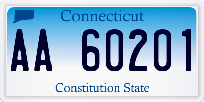 CT license plate AA60201