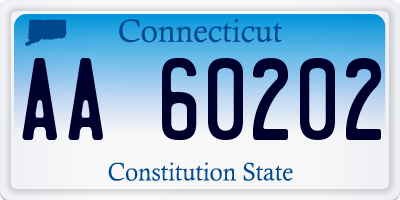 CT license plate AA60202