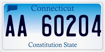 CT license plate AA60204