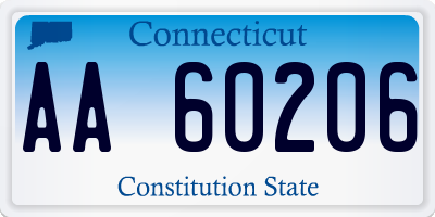 CT license plate AA60206