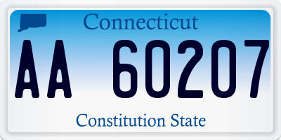 CT license plate AA60207