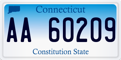 CT license plate AA60209