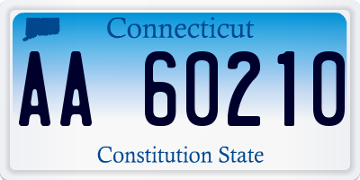 CT license plate AA60210