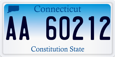 CT license plate AA60212