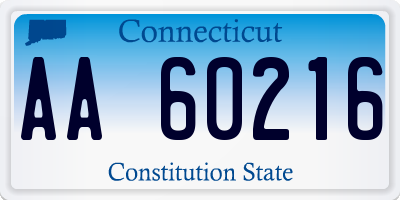 CT license plate AA60216