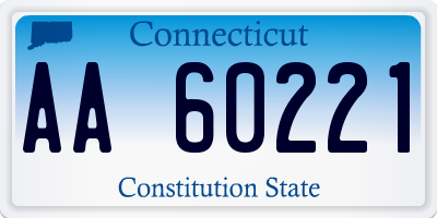 CT license plate AA60221