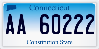 CT license plate AA60222