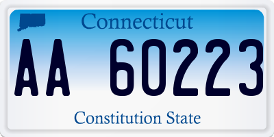 CT license plate AA60223