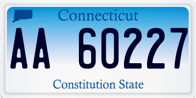 CT license plate AA60227