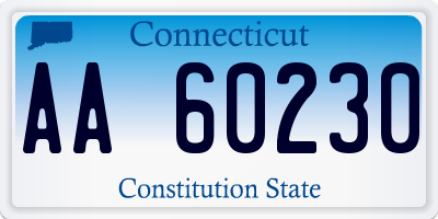 CT license plate AA60230