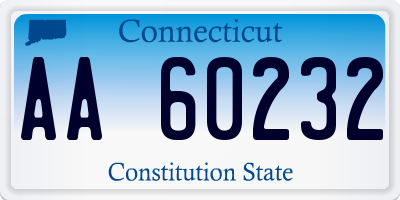 CT license plate AA60232