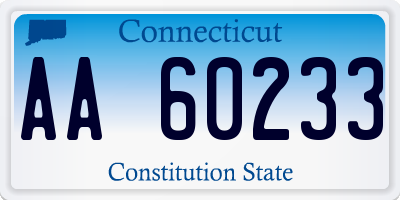 CT license plate AA60233