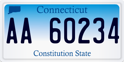 CT license plate AA60234