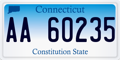 CT license plate AA60235