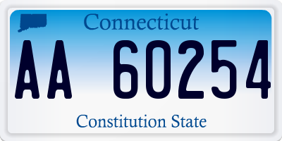 CT license plate AA60254