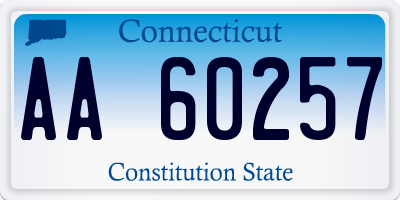 CT license plate AA60257