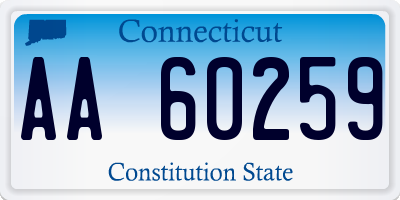 CT license plate AA60259