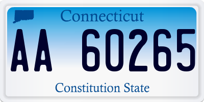 CT license plate AA60265