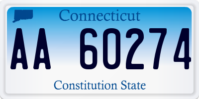 CT license plate AA60274