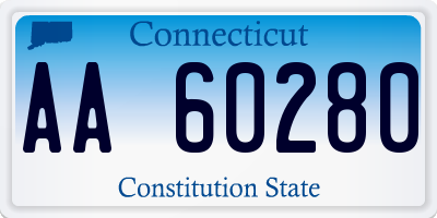 CT license plate AA60280