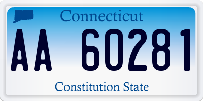 CT license plate AA60281