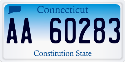 CT license plate AA60283