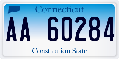 CT license plate AA60284