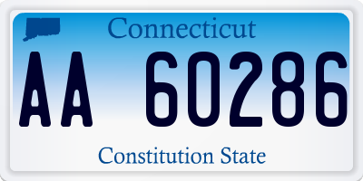 CT license plate AA60286