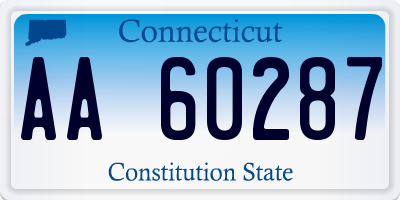 CT license plate AA60287