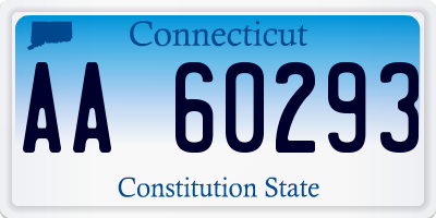 CT license plate AA60293