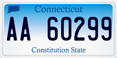 CT license plate AA60299