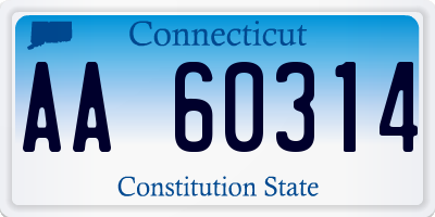 CT license plate AA60314