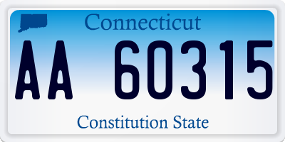 CT license plate AA60315