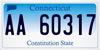 CT license plate AA60317