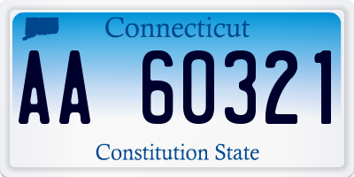 CT license plate AA60321