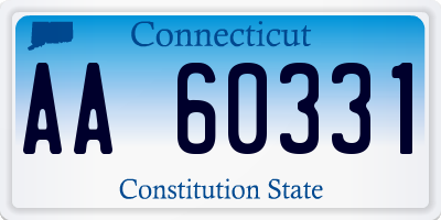CT license plate AA60331