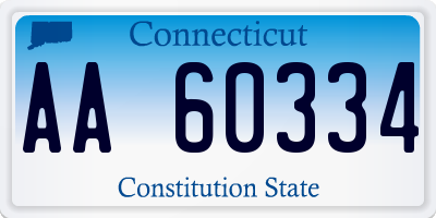 CT license plate AA60334
