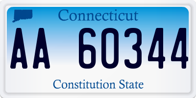 CT license plate AA60344